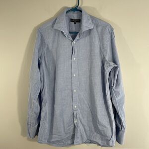 Doppelganger The Sports Line Roma Mens Button Up Shirt Size M Blue Long Sleeve